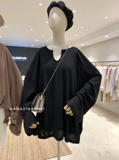 Pull cổ xẻ dài tay