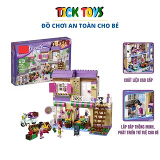 HỘP XẾP HÌNH KIỂU LEGO FRIENDS - CHỢ ĐỒ ĂN HEARTLAKE 389 CHI TIẾT - LEGO CON GÁI 10495