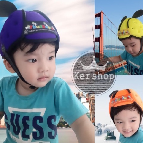 Mũ Bảo Hiểm Tem Hoạt Hình Lưỡi Trai Cho Bé Tập Đi 7 Tháng Đến 5 Tuổi_Kershop9t