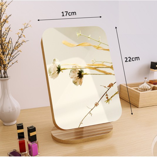 GƯƠNG ĐỂ BÀN - GƯƠNG TRANG ĐIỂM BẰNG GỖ - TẶNG KÈM BÚT VẼ | BigBuy360 - bigbuy360.vn