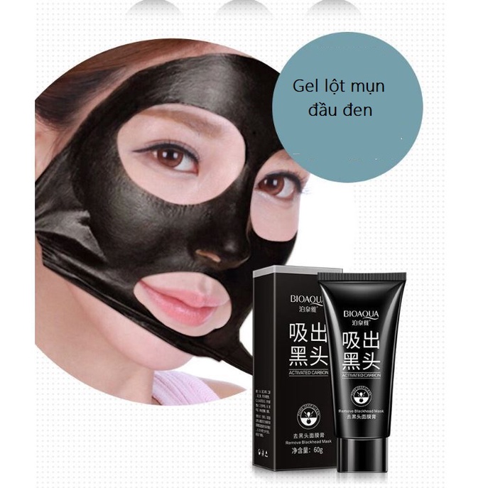 Gel lột mụn se khít lỗ chân lông chiết xuất than tre hoạt tính Bioaqua