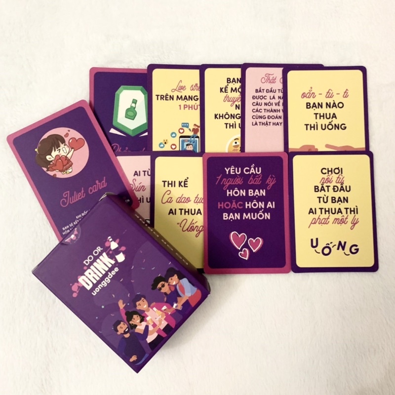 Bộ Bài Do or Drink  Drinking Game Bài Huệ 86 lá - Bài uống bia cho nhóm bạn vui chơi giải trí bữa nhậu - Nock Box