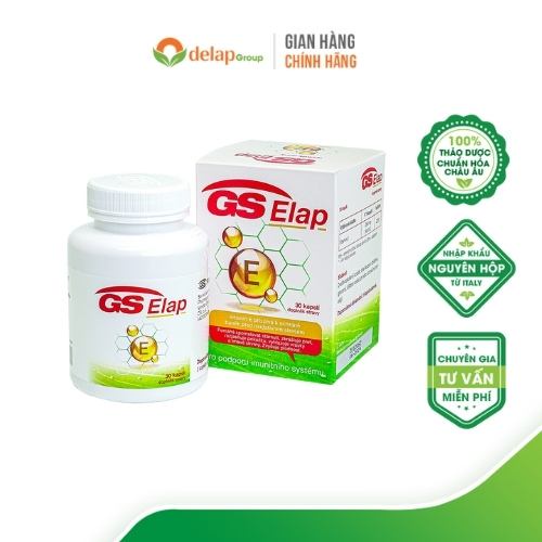 Viên Uống Bổ Sung Vitamin E GS Elap Giúp Chống Oxy Hoá, Làm Đẹp Da, Sáng Da, Làn Da Căng Bóng Hộp 30 Viên
