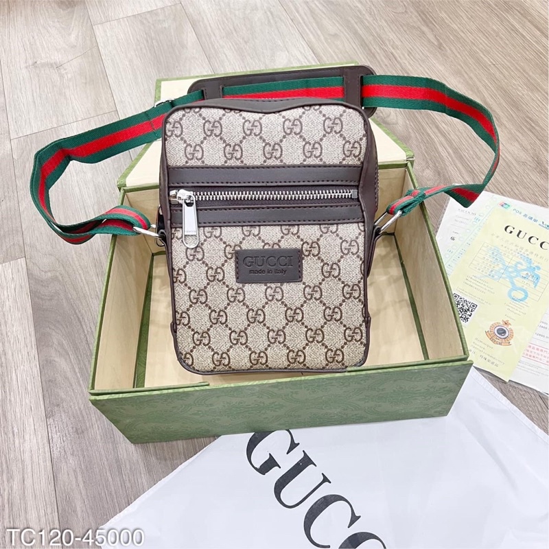 Túi đeo chéo nam nữ G.C mini DA PU có bảo hành fullbox +BILL hot nhất 2022
