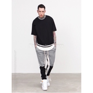 Quần track pants nam , Quần thể thao, Quần sọc line, hoạ tiết ghép nối
