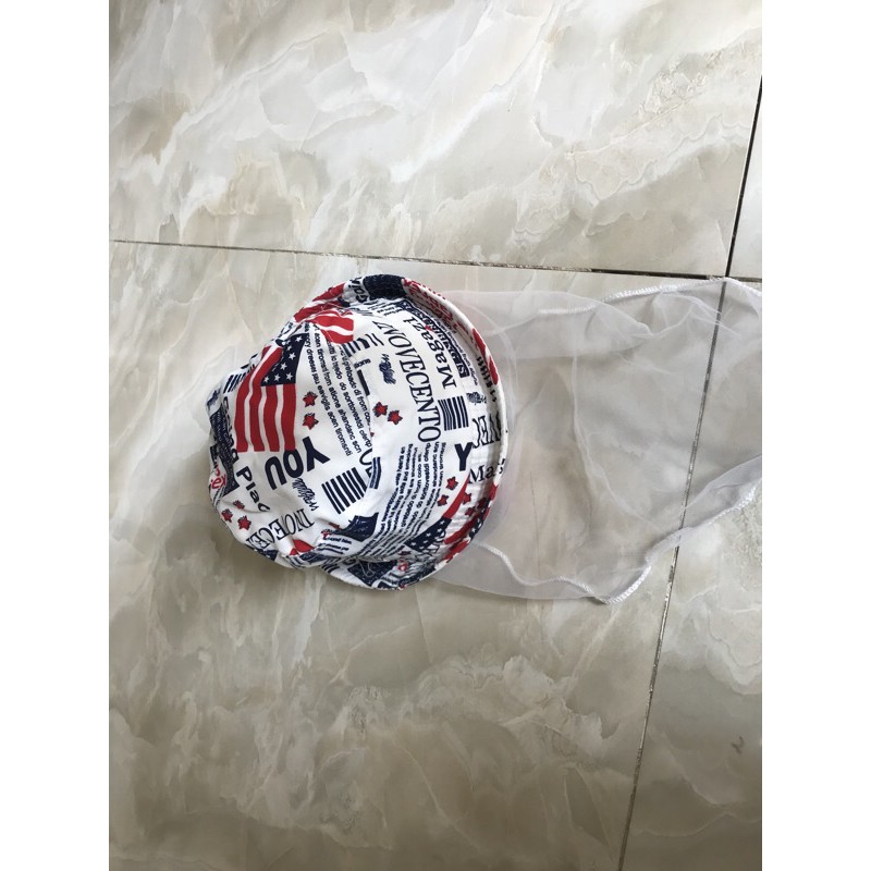 Nón mũ bo lá cờ có màng che cho bé từ 6 tháng đến 2 tuổi