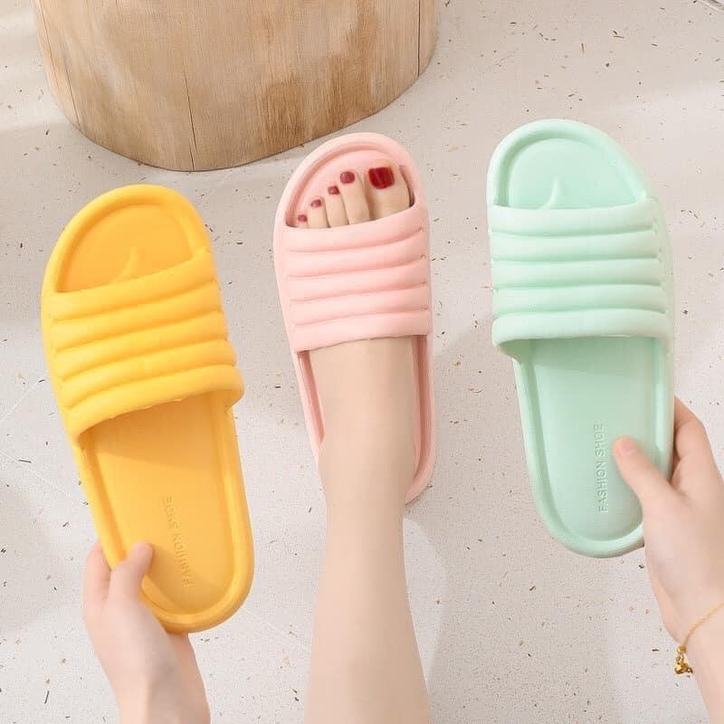 Dép lê xốp sọc nam nữ đi trong nhà, văn phòng, mềm mại, chống trơn trượt - nhựa EVA an toàn, nhiều màu, giao ngẫu nhiên