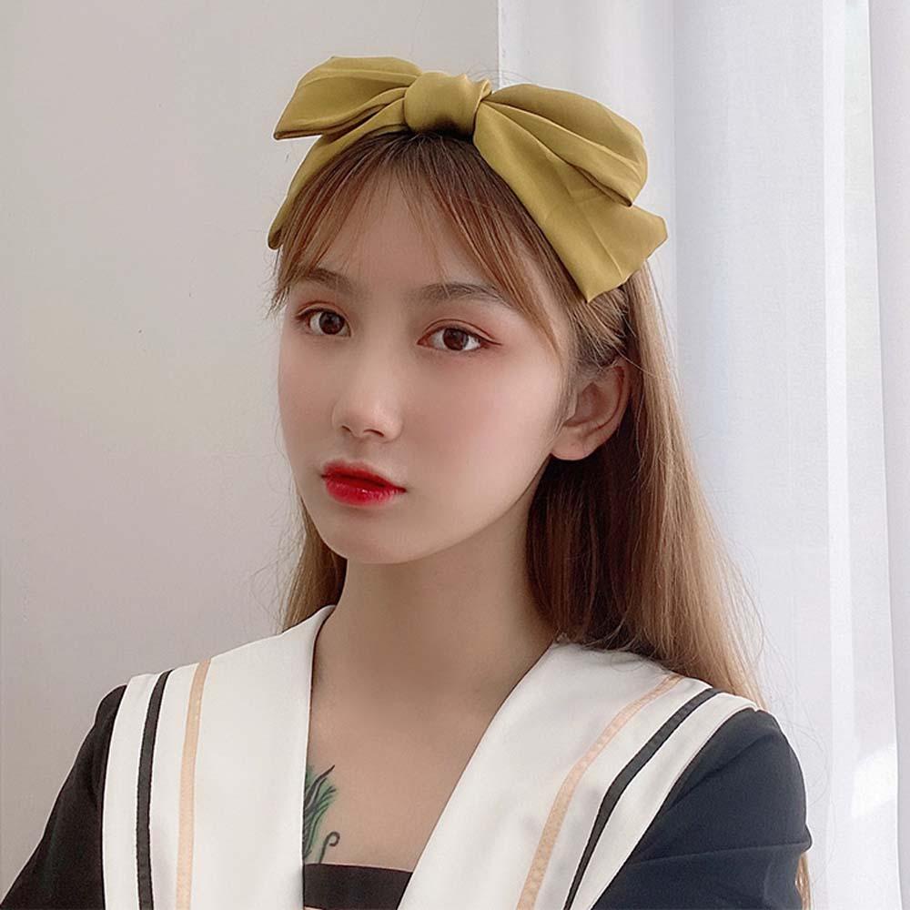 Băng Đô Cài Tóc Màu Trơn Đính Nơ Xinh Xắn Thời Trang Bohemia Cho Nữ WMES15H