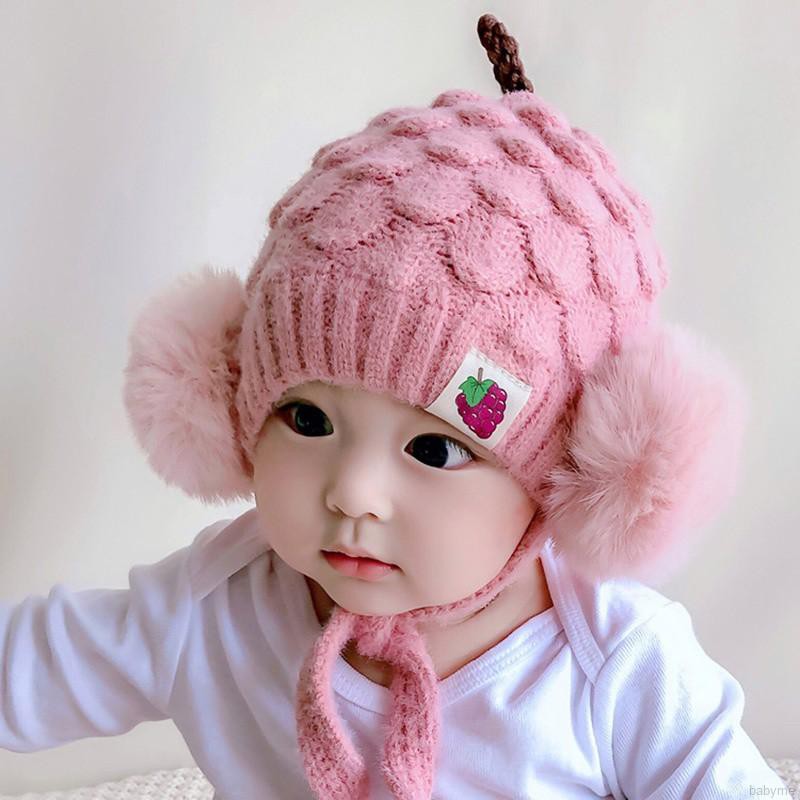 Mũ Trùm Đầu Đính Bóng Lông Thú Đáng Yêu Cho Bé