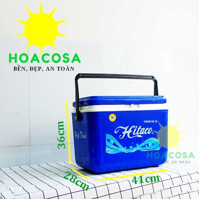 Thùng Đá Nhựa 24 Lít  Hitaco- Có Vòi Xả, Tay Xách Tiện Lợi, Giữ Đá Lâu- Đồ Gia Dụng Hoacosa