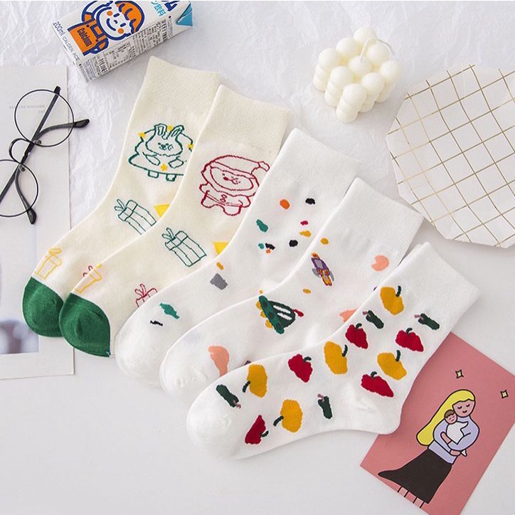 Tất Vớ Cotton Cổ Cao In Hình Hoạt Hình Xinh Xắn Cho Nữ | BigBuy360 - bigbuy360.vn