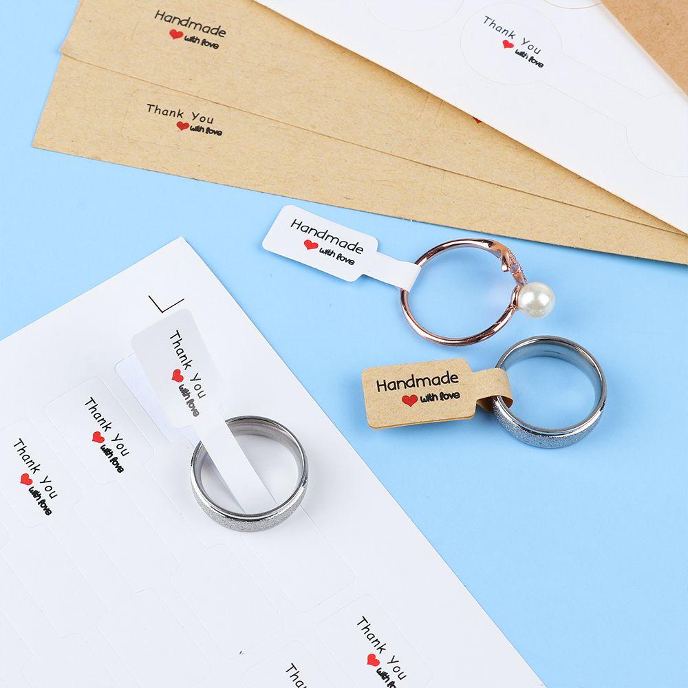 Bộ 100 Nhãn Dán Tự Dính Hình Chữ Nhật / Tròn / Chữ Nhật Dùng Trang Trí Vòng Cổ / Nhẫ