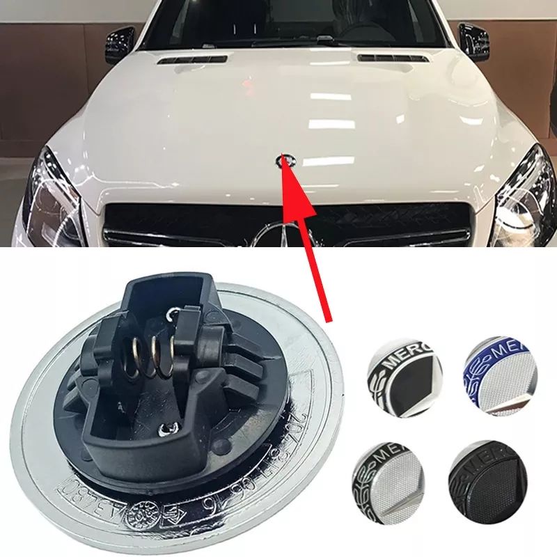 Logo nắp Capo đầu xe - Huy Hiệu Bonnet Mercedes Benz C Class E Class GLA CLA W204 W202 W212 W220 W20