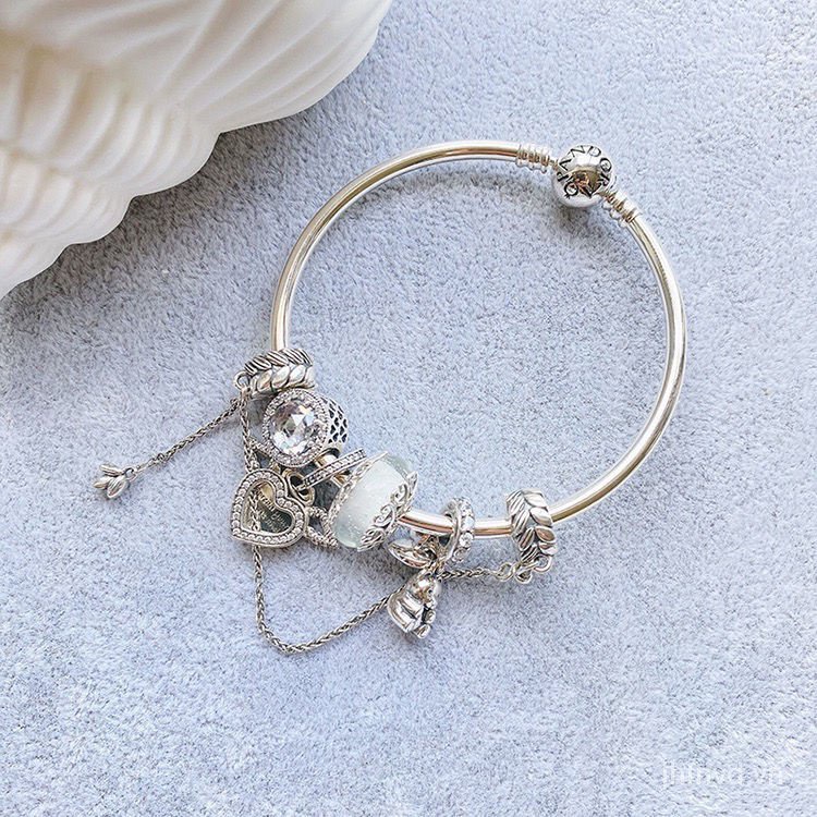 Vòng tay mạ bạc s925 Pandora hình đôi cánh thiên thần xinh xắn cho nữ