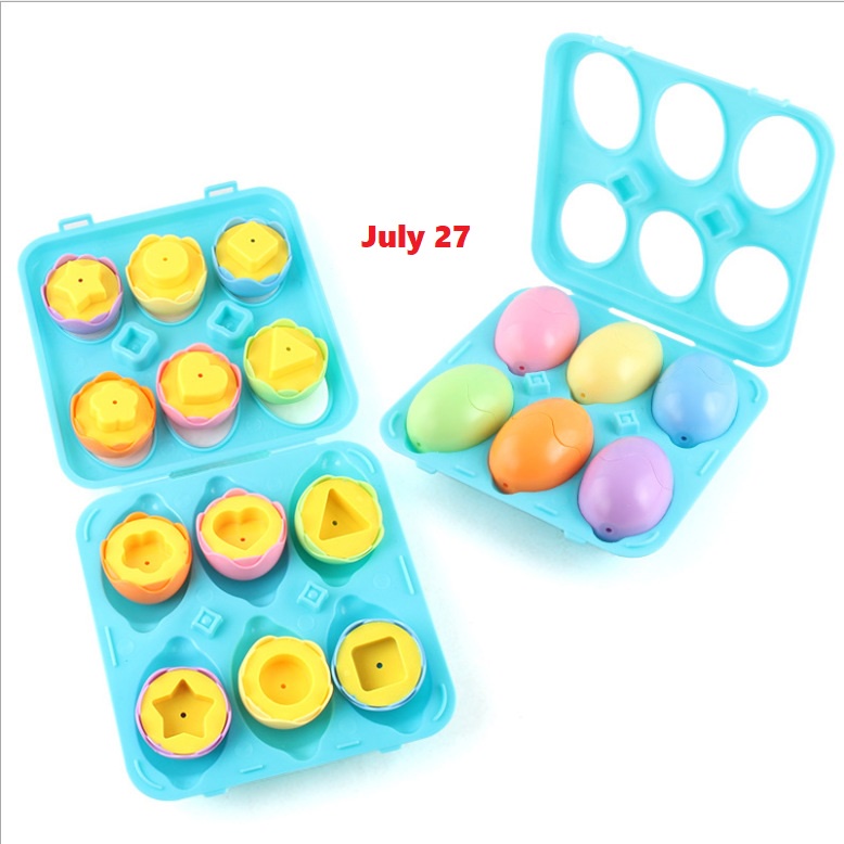 Bộ 6 quả trứng lắp ghép hình thông minh, Trứng đồ chơi sắc màu giúp bé phát triển trí não toàn diện  - July 27
