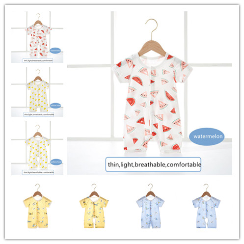 Áo liền quần tay ngắn in họa tiết xinh xắn cho trẻ em