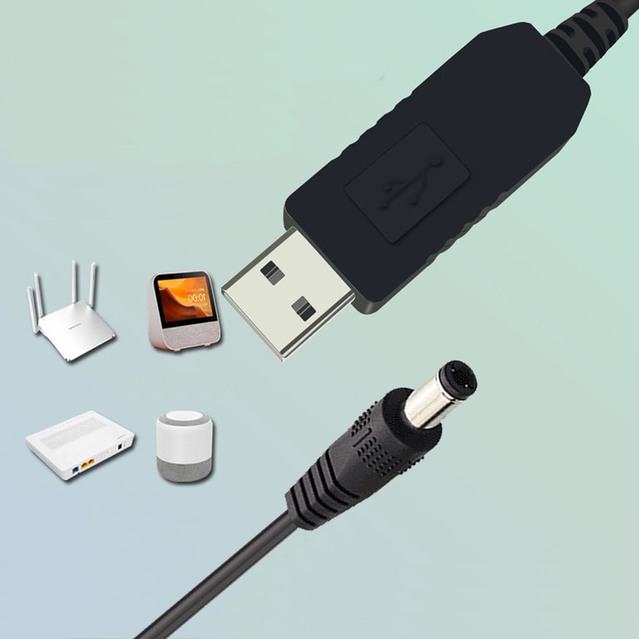 Dây Cáp Chuyển Đổi USB 5V Sang 5V 12V Đầu 2.1*5.5mm