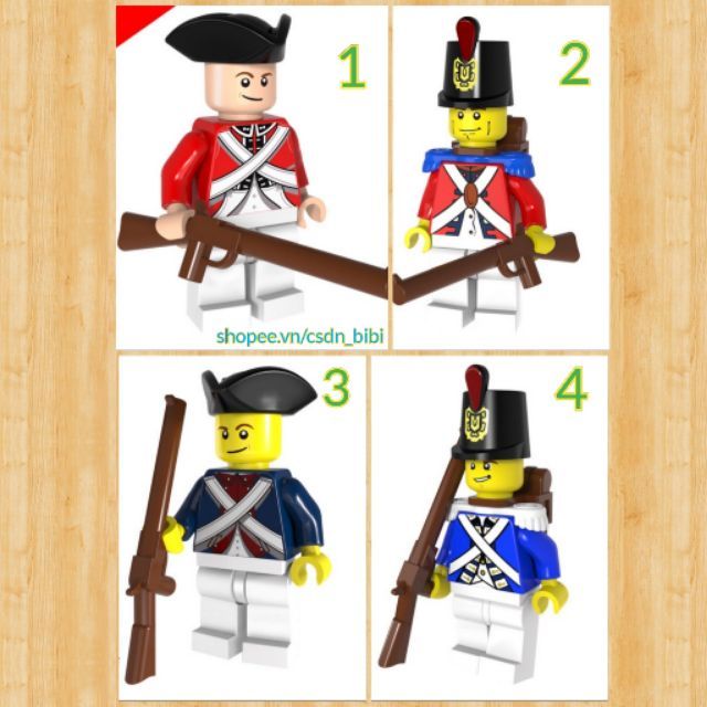 Lego minifigures - Nhân vật Lính trung cổ 4 kiểu