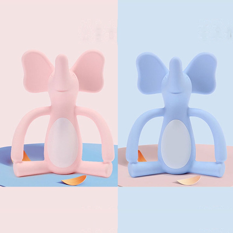 Đồ Chơi Ngậm Nướu Hình Chú Voi Hoạt Hình Bằng Silicon Thoải Mái Dành Cho Bé