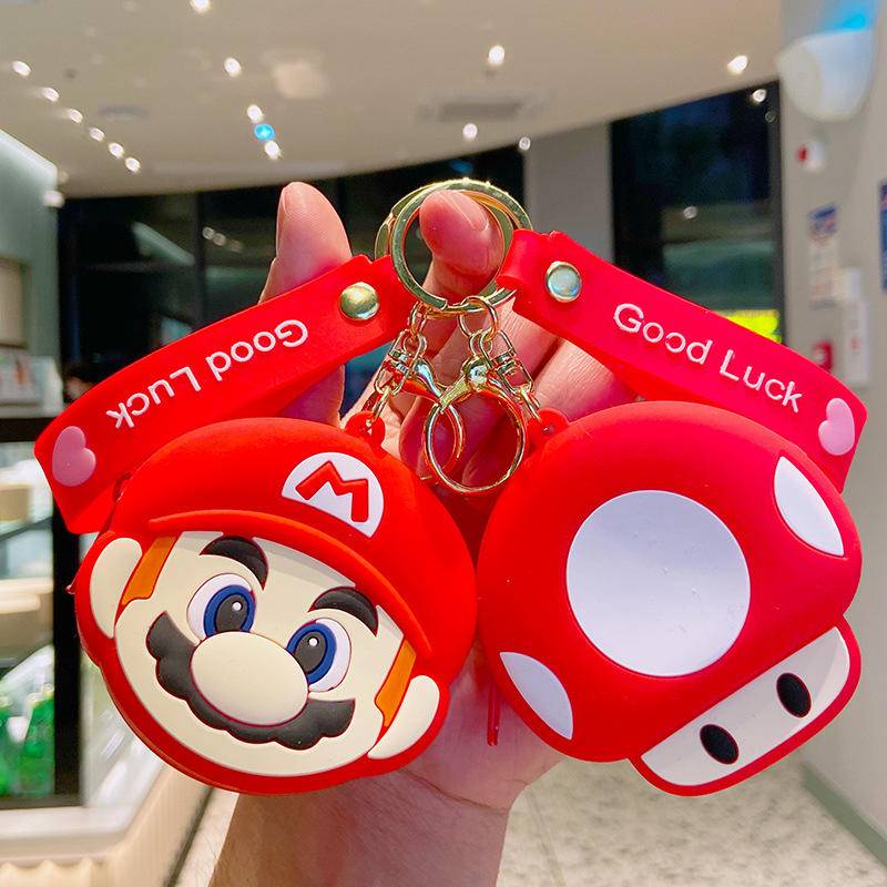 Ví Đựng Tiền Xu / Tai Nghe Bằng Silicone Hình Super Mario