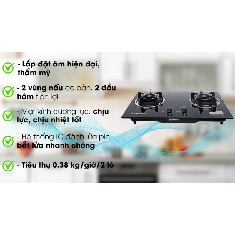 Bếp ga âm Sunhouse SHB7736