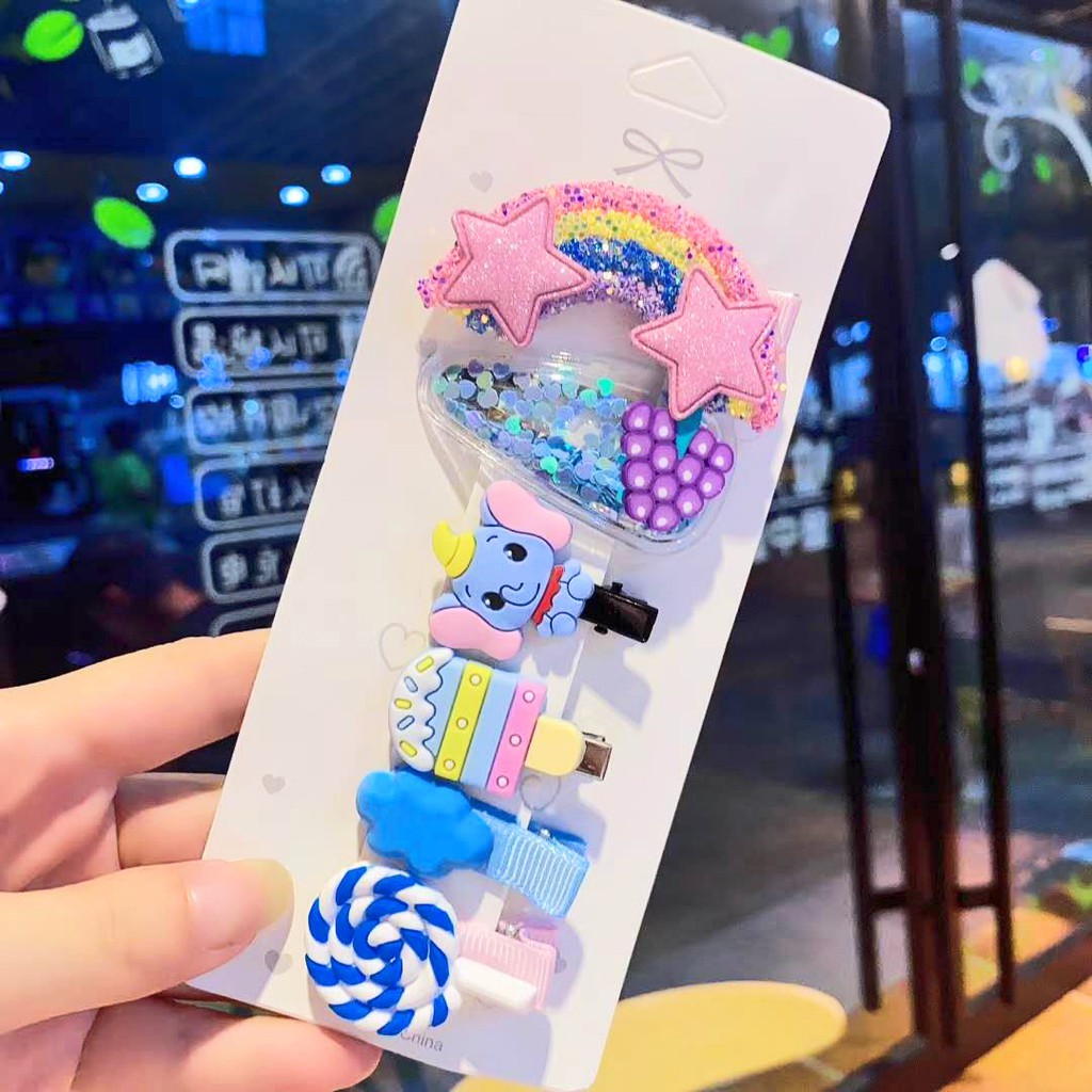 Phụ kiện tóc nhiều họa tiết hoạt họa tùy chọn phong cách Hàn Quốc cho bé