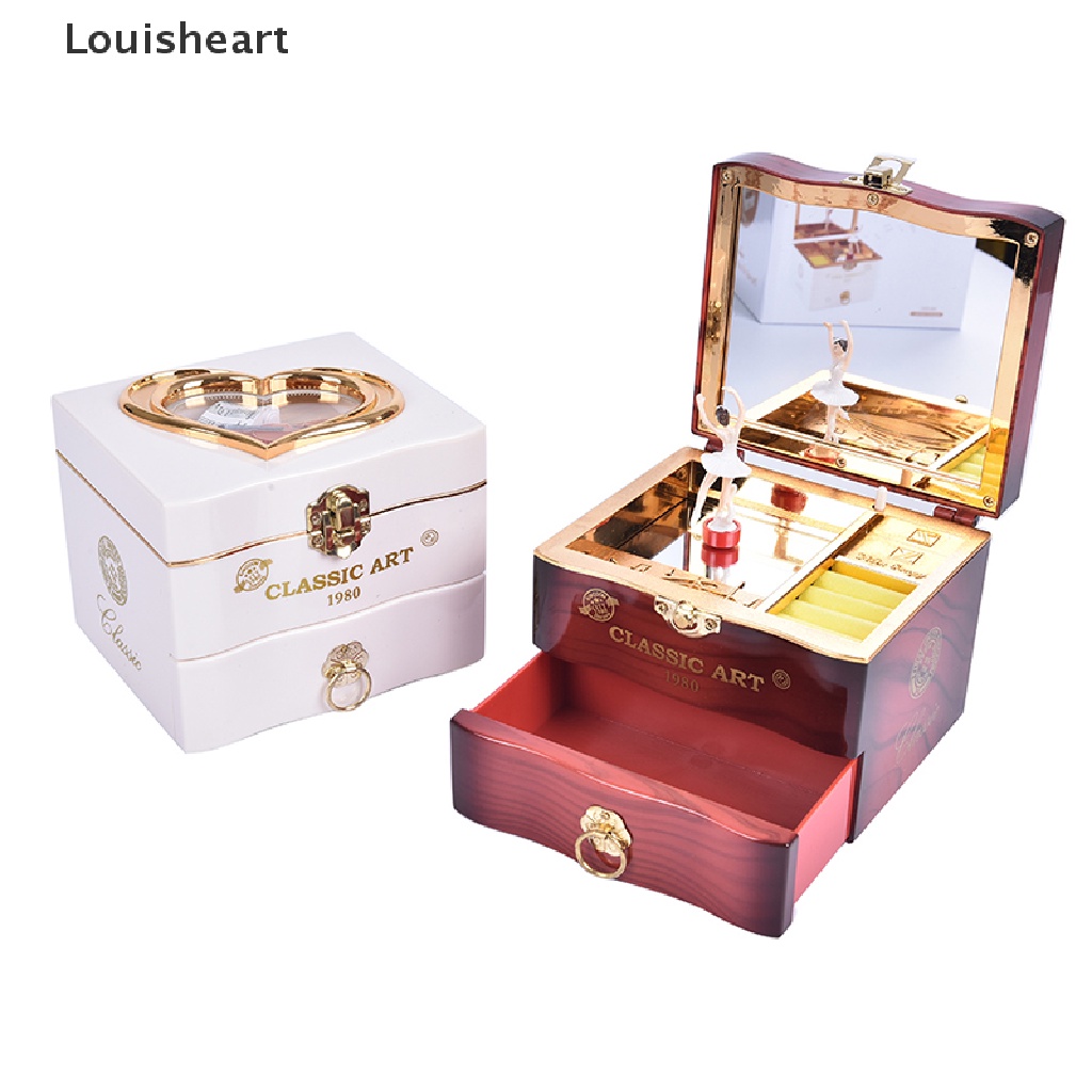 Louisheart Classic Rotating Dancer Ballerina Piano Music Box Clockwork Plastic Jewelr TFG
