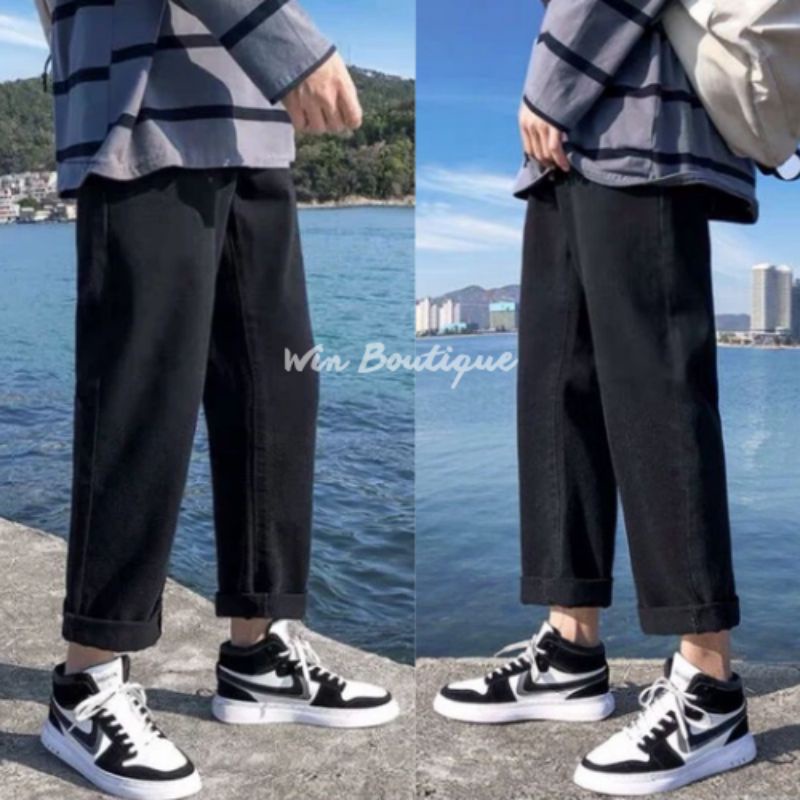 Quần jean nam baggy ống suông rộng phong cách hàn quốc hot 2021 Win boutique