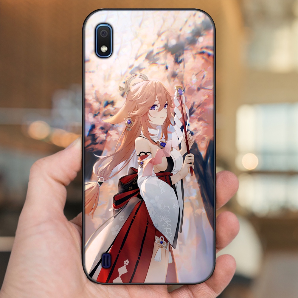 Ốp lưng Samsung A10 viền đen in hình Yae Miko Genshin Impact