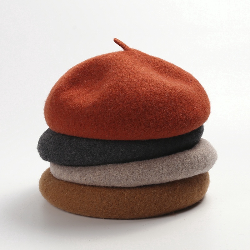 [Mới] Mũ Beret Vải Nỉ Trơn Ấm Áp Thời Trang Mùa Đông Pháp Cổ Điển (17 Màu)