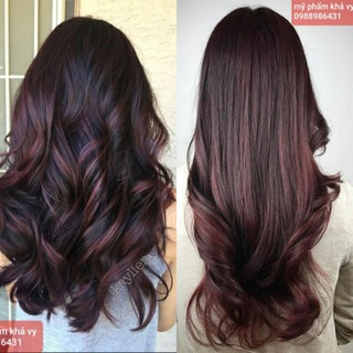 Kem Nhuộm Tóc Tại Nhà Màu Nâu Đen Ánh Tím Dark Mahogany Brown 5/55