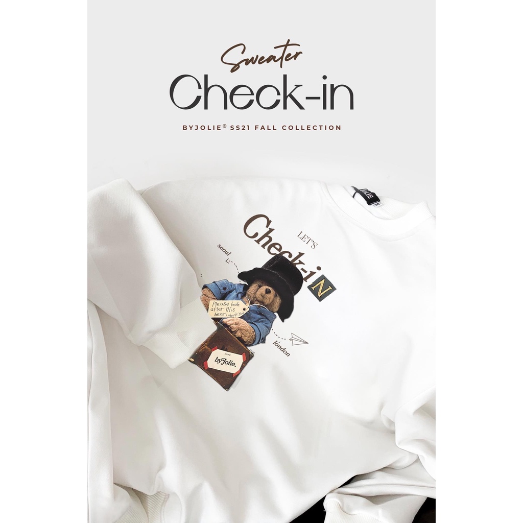 Áo Thu Đông Nam Nữ In Teddy Check In - Chất Poly Dày Dặn Mềm Mịn- MÃ TD76