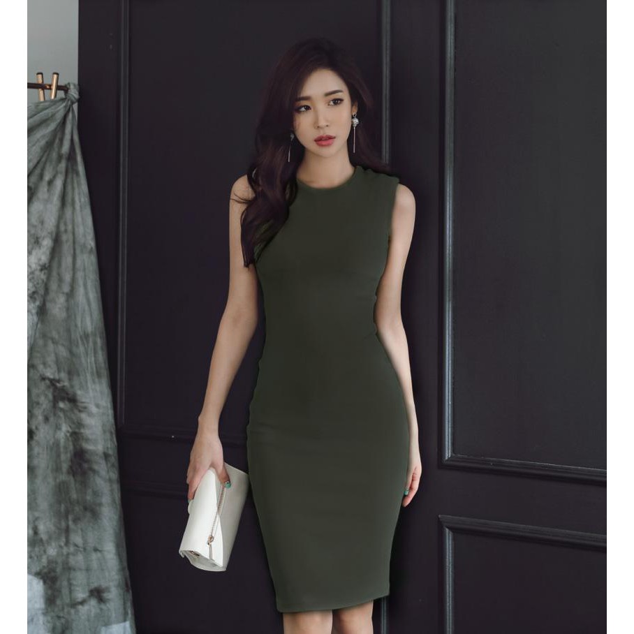ĐẦM ÔM BODY SÁT NÁCH ,CỔ TRÒN - 252