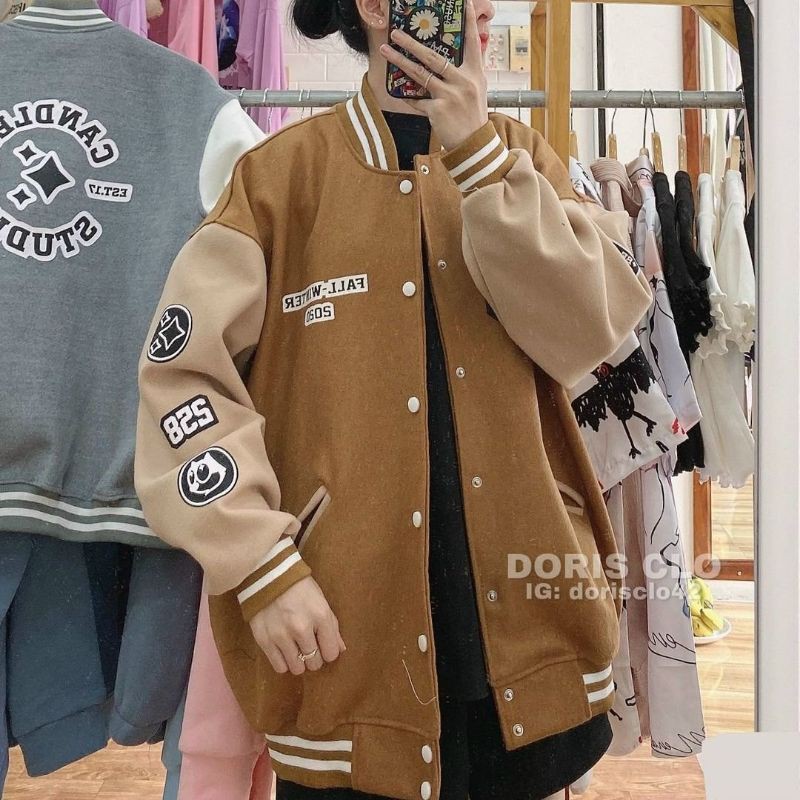 Áo khoác cardigan nút bấm unisex chất liệu nỉ ngoại cao cấp.thêu hoạ tiết viền cổ và tay form rộng kiểu bomber cực đẹp