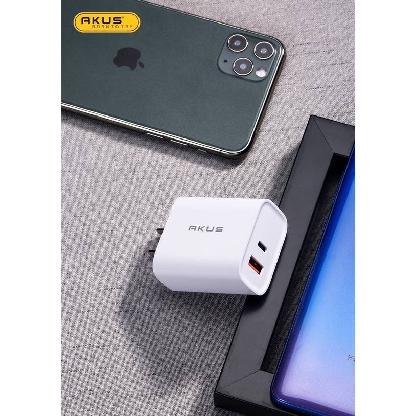 [CHÍNH HÃNG] CỦ SẠC NHANH 20W CHO Iphone - 2 CỔNG (1 PD + 1 USB)