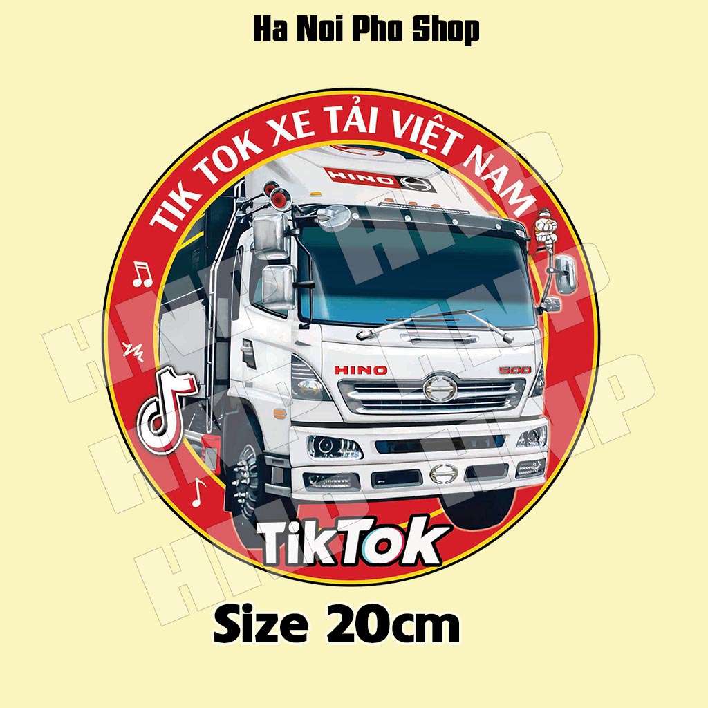 Tem Logo xe tải HINO 500 Đạt Lạt (Euro 2) | Tem Tik Tok HINO 500 Phản Quang Hà Nội Phố Xe Tải