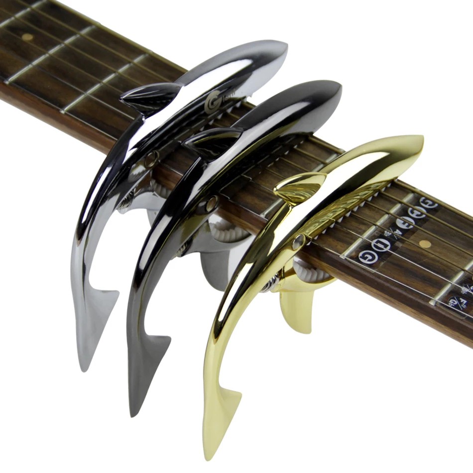 Capo cá mập GC-02 - Capo cho Guitar, Ukulele hợp kim kẽm siêu bền chắc (Tặng kèm túi đựng)