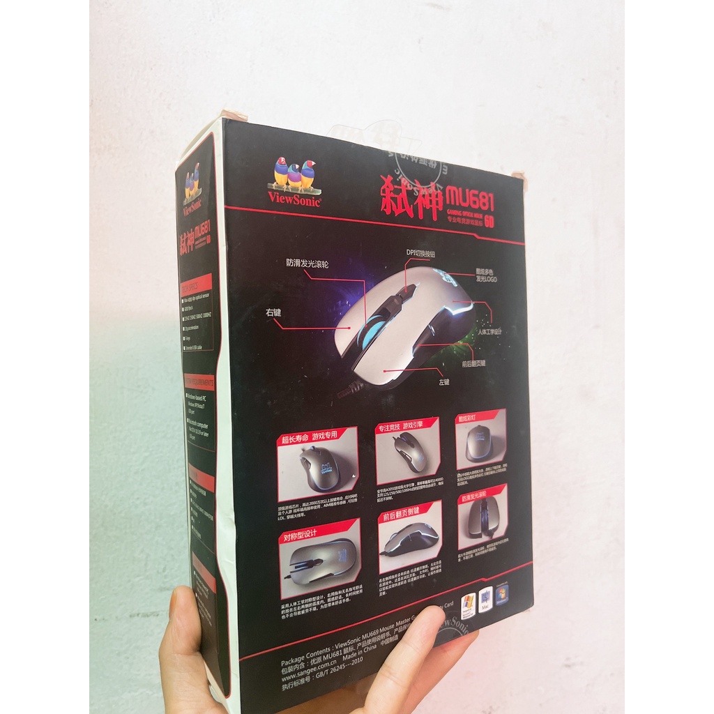 [TẶNG LÓT CHUỘT] Chuột gaming ViewSonic MU681 RGB 4000 DPI siêu chất lượng