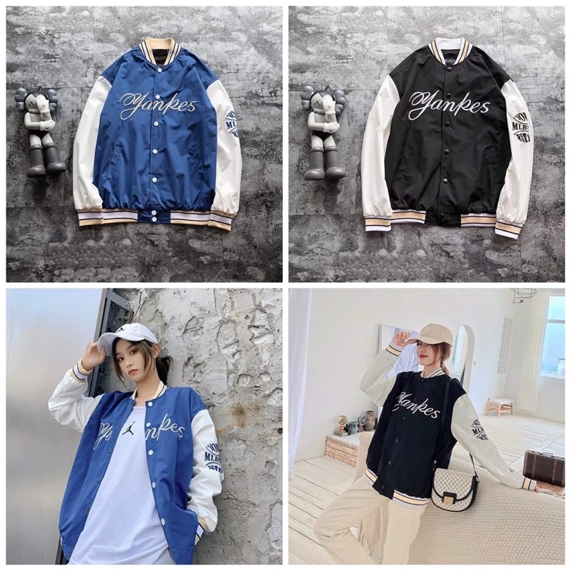 [CHÍNH HÃNG] ÁO KHOÁC MLBNY YANKES VẢI DÙ - ÁO KHOÁC GIÓ - VARSITY JACKETS