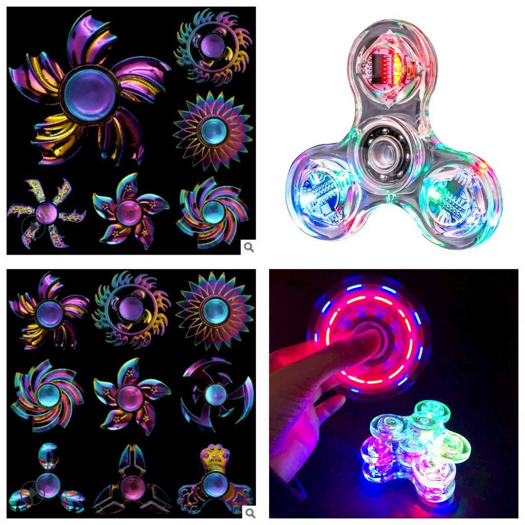 COMBO Spinner Sắt Và Con Quay Led Phát Sáng, Đồ Chơi Giải Trí,Giảm Căng Thằng Stress, Đồ Chơi Cho Bé