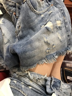 Quần short jeans nữ mềm zara
