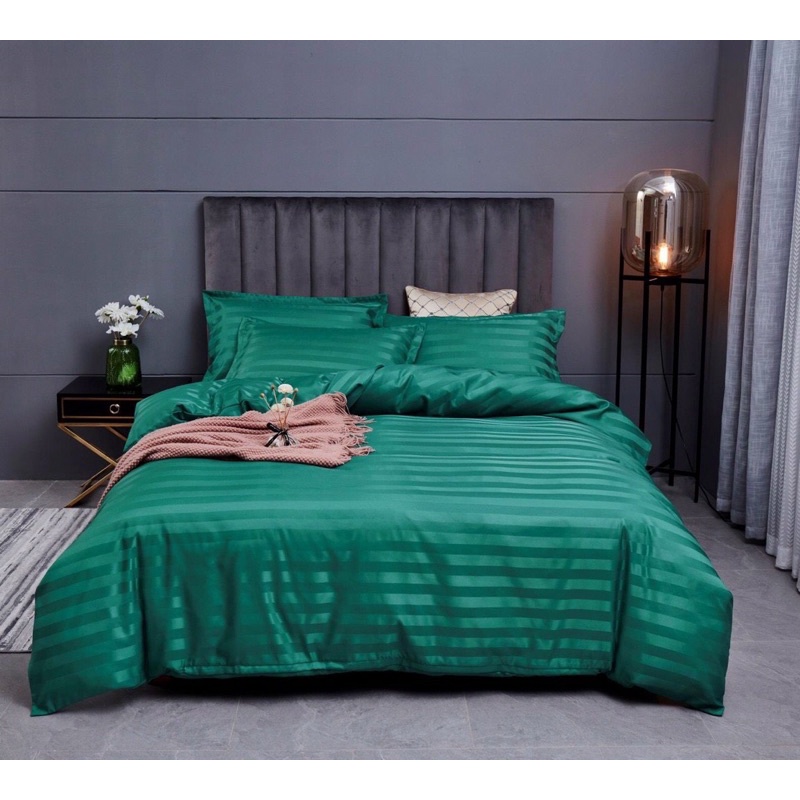 CHĂN GA KHÁCH SẠN - CHĂN GA SỌC COTTON