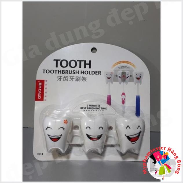 Cài bàn chải hình răng vỉ 1 cái và vỉ 2 cái và 3 cái hít tường đảm bảo siêu chắc