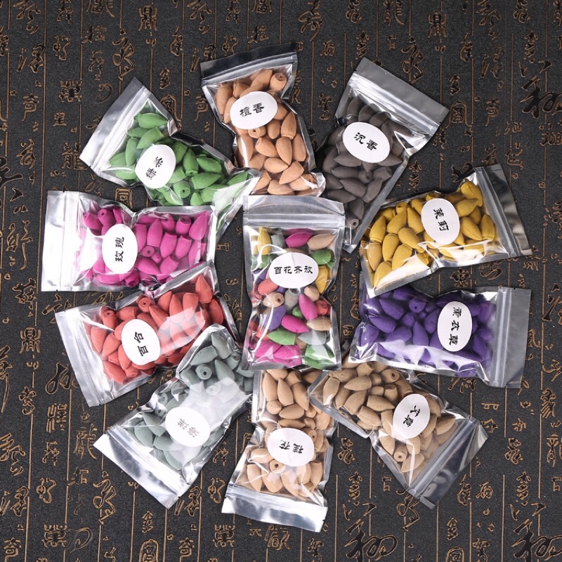 Nụ Trầm Hương khói tỏa ngược dành cho thác khói. 40-45viên/1túi- Có sẵn 15 mùi hương.