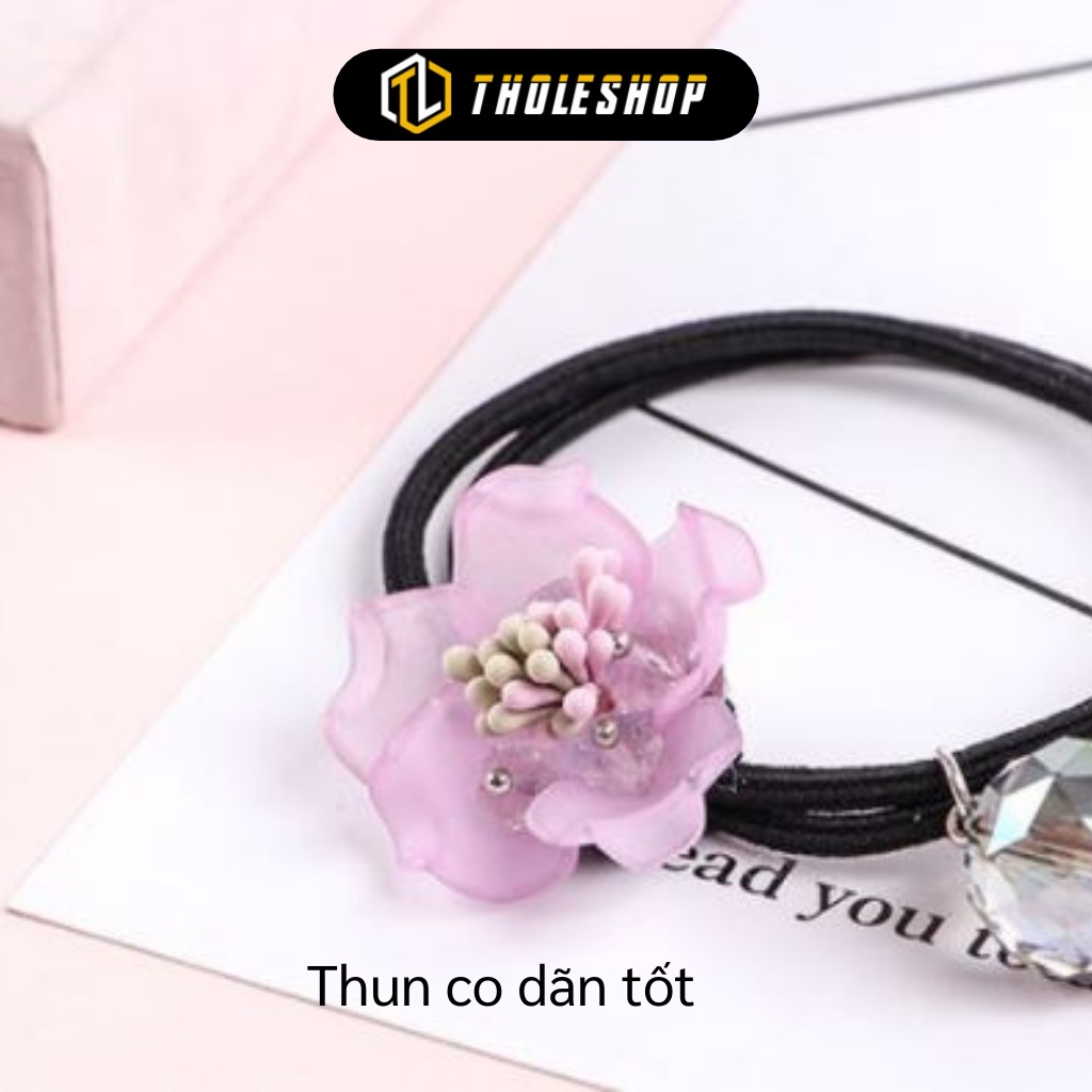 Dây Cột Tóc - Dây Buộc Hình Hoa Và Ngọc Đáng Yêu, Không Làm Đau Tóc  5994