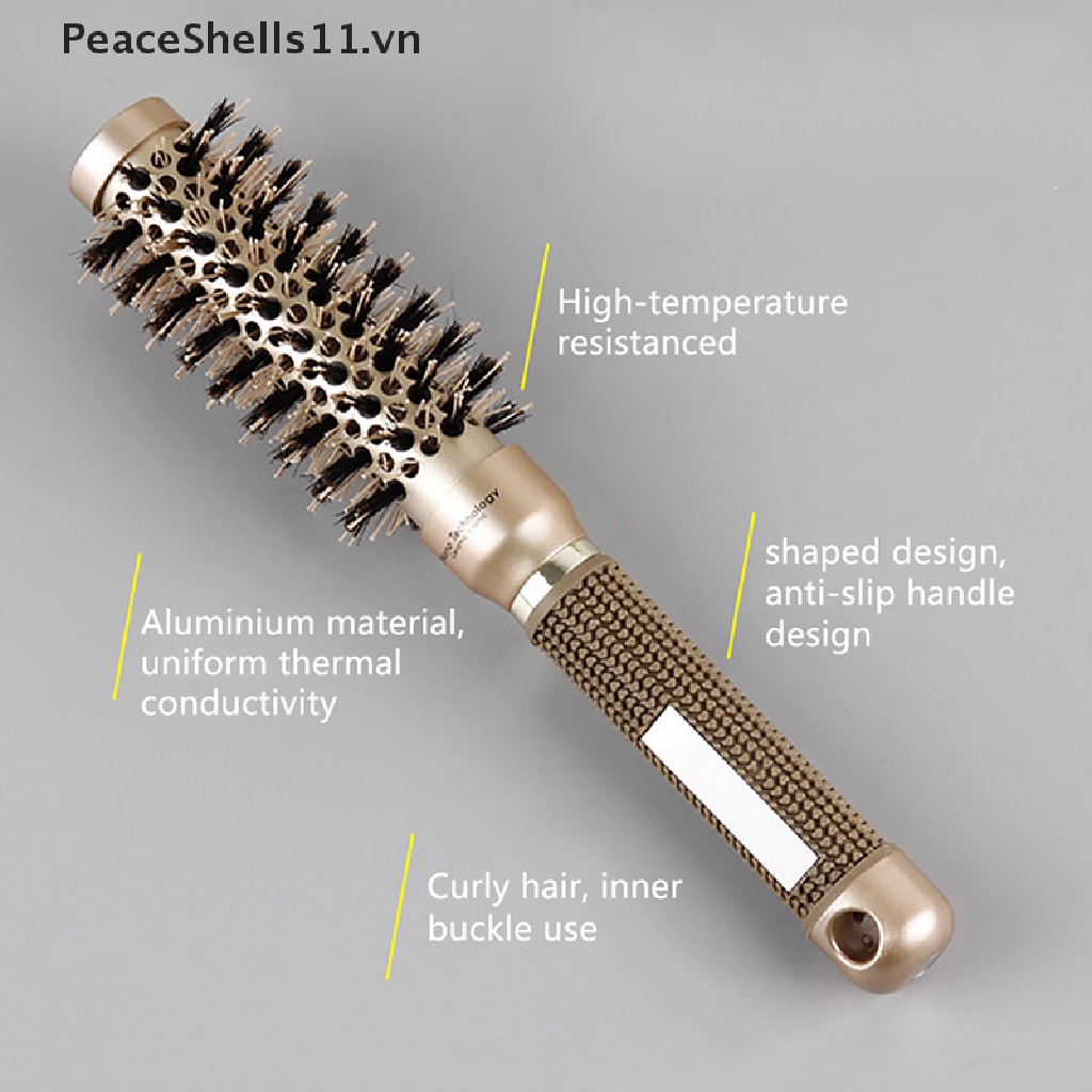 [Hàng mới về] Lược chải tóc chuyên nghiệp bằng gốm nhiệt hình trụ tròn chống trượt tiện lợi
