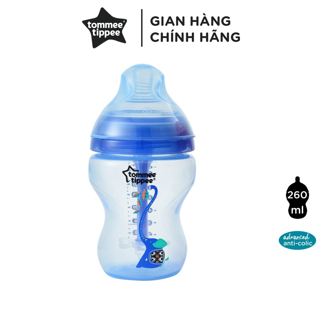 [Mã FMCGMALL -8% đơn 250K] Bình sữa chống đầy hơi Tommee Tippee Advanced Anti-Colic 260ml (bình đơn) - Xanh Dương