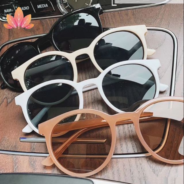Kính mát tròn chống tia uv400 phong cách vintage cho nữ