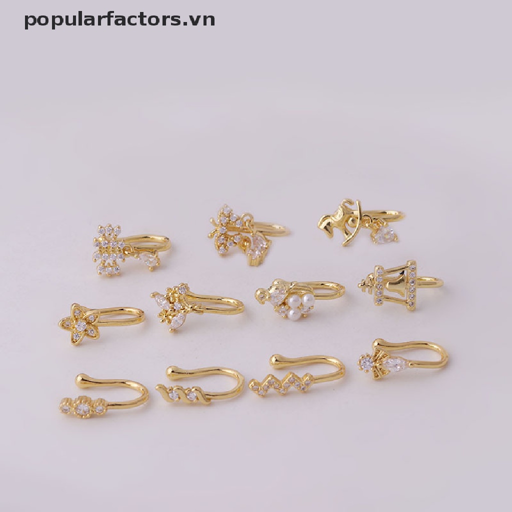 Khuyên mũi giả dạng kẹp bằng thép không gỉ