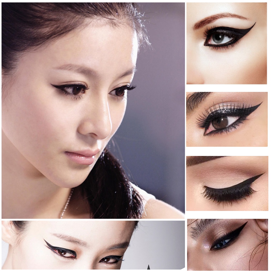 [Ready Stock] QIC Hot Double-end Eyeliner Stamp Waterproof Eye Liner Black Pencil Pen